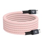 USB-C - USB-C Cable magnético, color rosa en espiral