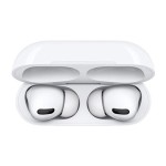 Auriculares Bluetooth de color blanco desde arriba