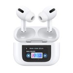 Auricular Bluetooth con pantalla táctil inteligente conectada en color blanco