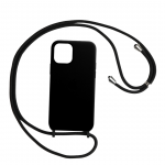 Presentación Funda Negra con Cuerda para iPhone 11, 11 Pro y 11 Pro Max