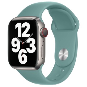 Correa de Silicona Apple Watch verde con Apple Watch