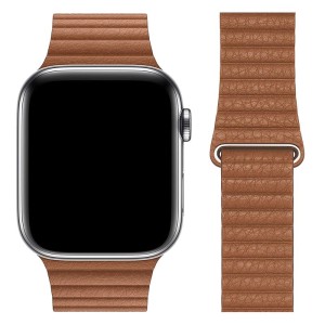 Correa de Cuero Apple Watch Marron con Apple Watch