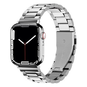 Correa Metálica Apple Watch Plata con Apple Watch