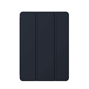 Funda iPad en Piel Azul vertical